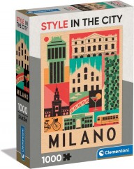 Clementoni Puzzle 1000 db - Style In The City Milano (kompakt doboz)