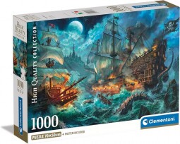 Clementoni Puzzle 1000 db HQC - Pirates Battle (kompakt doboz)