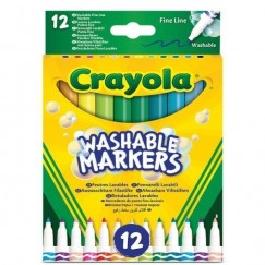 Crayola Kimosható Vékony Filctoll 12 db-os