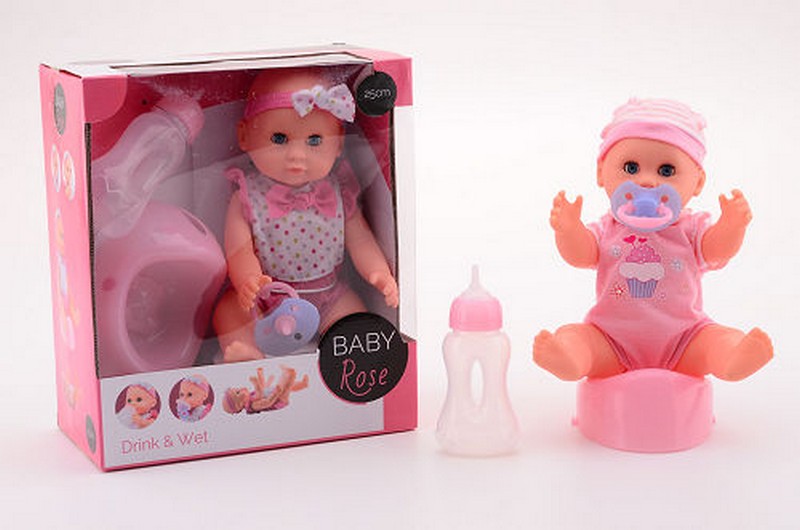 Baby Rose pisilős baba bilivel 25 cm, 2 féle