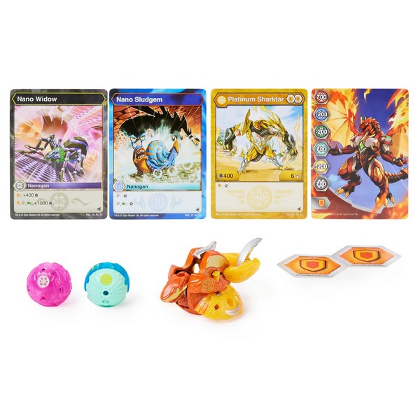 Bakugan Diecast Indítsd el labda Sharktar Narancs, Nano Widow