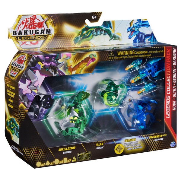 Bakugan S5 Legends kollekció Auxillataur, Talan, Pegatrix, Dragonoid