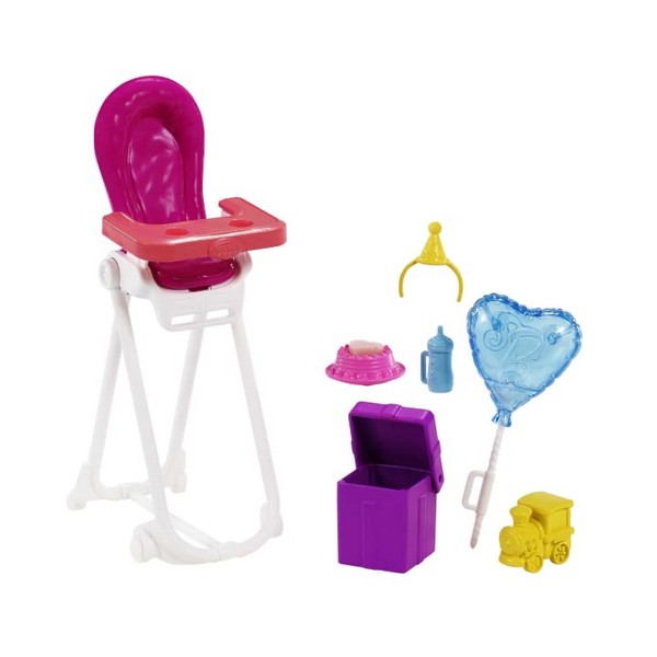 Barbie Bébiszitter Játékszett - Rózsaszín Ruhás Barna-Lila Hajú