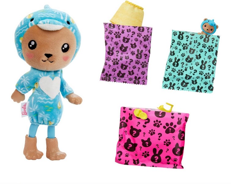 Barbie Chelsea Cutie Reveal Meglepetés Baba Plüss A Plüssben Maci-Delfin