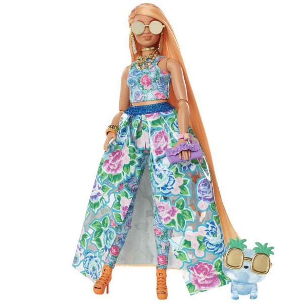 Barbie Extra Fancy Prémium Baba - Virágos ruhás