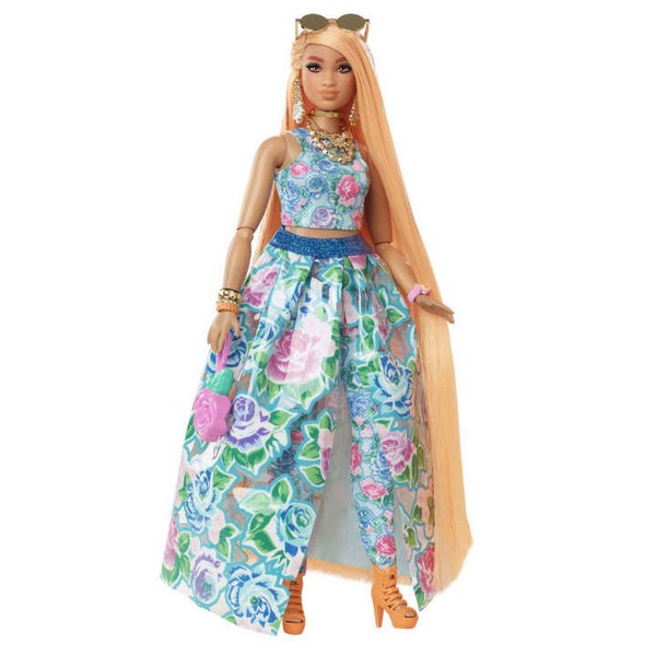 Barbie Extra Fancy Prémium Baba - Virágos ruhás