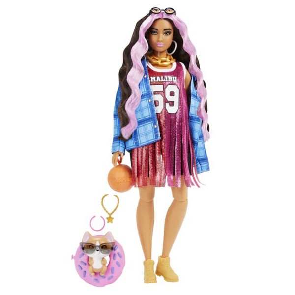 Barbie Extravagáns Baba - Kék Kockásinges