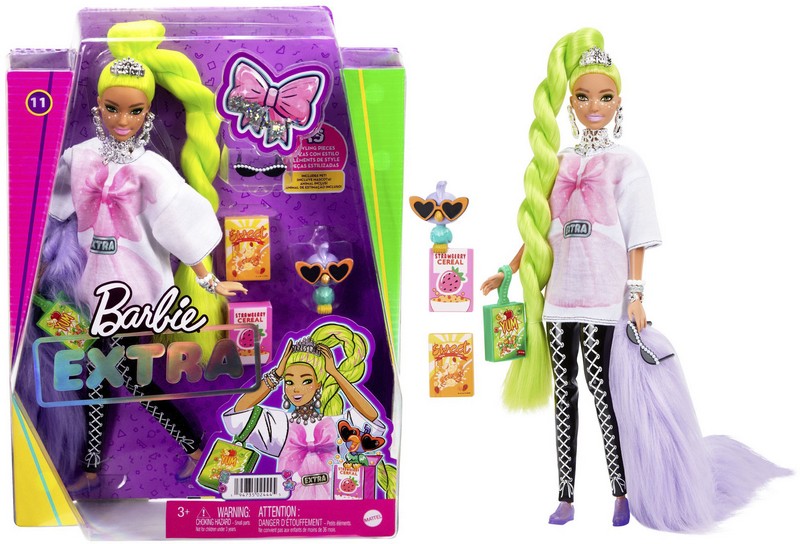 Barbie Extravagáns Baba - Neonzöld Hajú