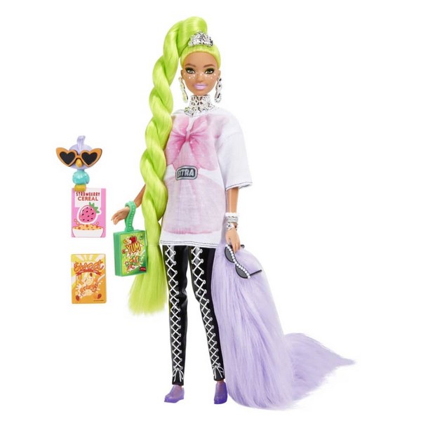 Barbie Extravagáns Baba - Neonzöld Hajú