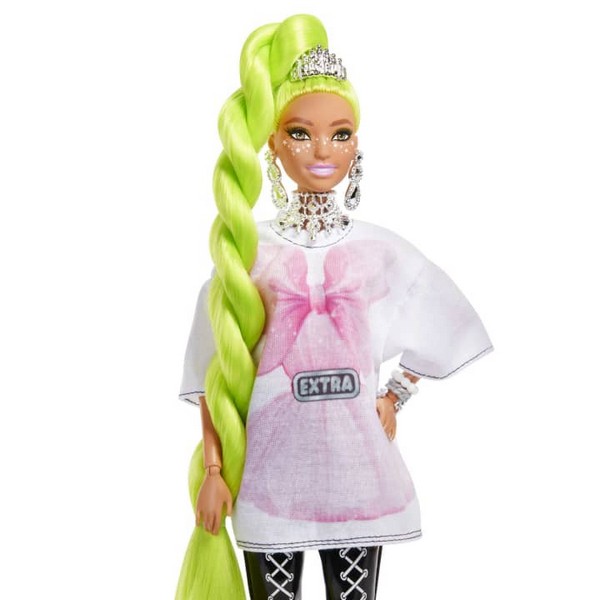 Barbie Extravagáns Baba - Neonzöld Hajú