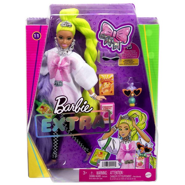 Barbie Extravagáns Baba - Neonzöld Hajú