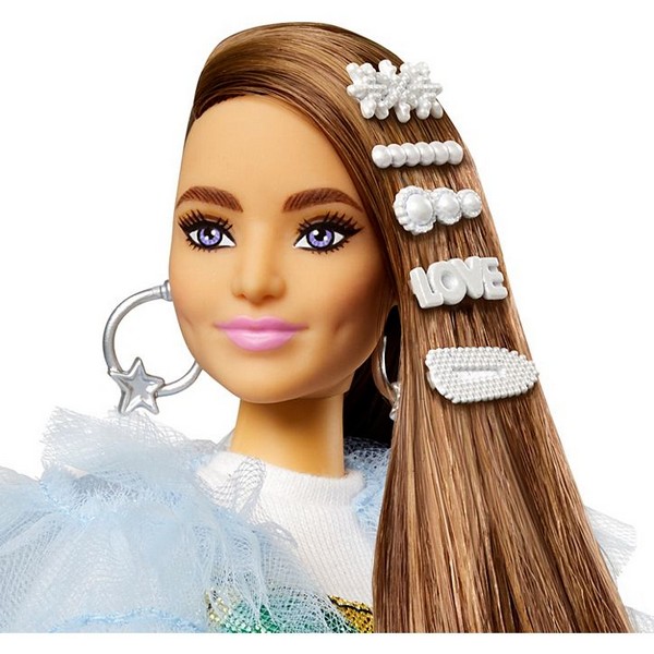 Barbie Extravagáns Baba - Szivárvány Csíkos Ruhában