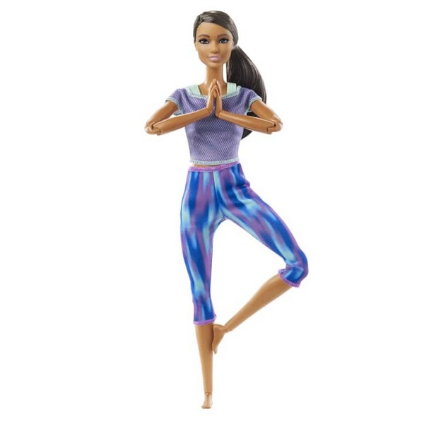 Barbie Hajlékony Jógababa - Kék-Lila Ruhában
