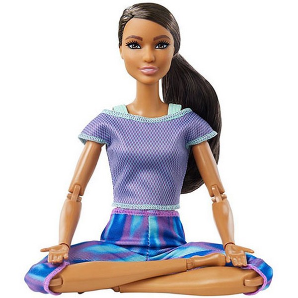 Barbie Hajlékony Jógababa - Kék-Lila Ruhában