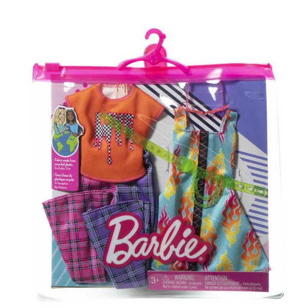 Barbie Ruhaszett Duplacsomag - Kockás Szett Tüzes Ruhával