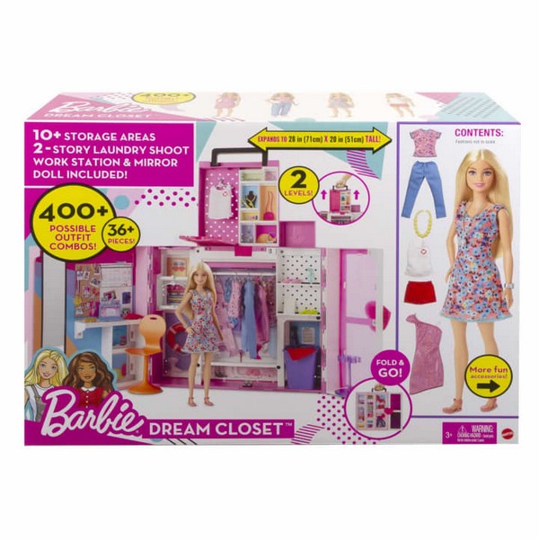 Barbie Álom Öltöző Szoba Szennyesledobóval És Babával