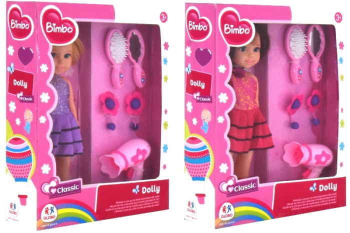 Bimbo hajas baba fodrász kellékekkel 31 cm, 2 féle