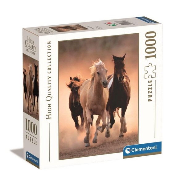 Clementoni Puzzle 1000 db-os HQC - Vágtázó Lovak