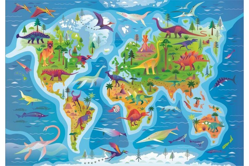 Clementoni Puzzle 180 db Super - Dinosaurs Map