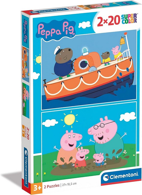 Clementoni Puzzle 2X20 db Supercolor - Peppa Malac