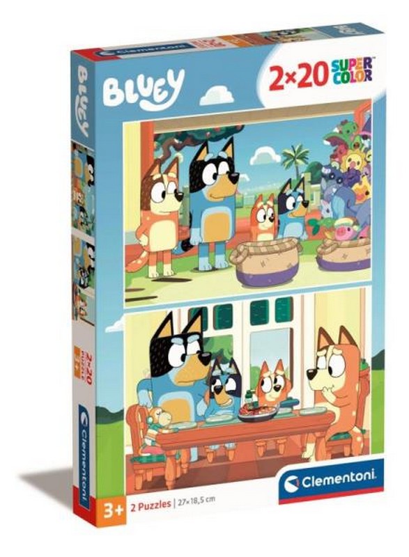 Clementoni Puzzle 2X20 db Supercolor - Bluey