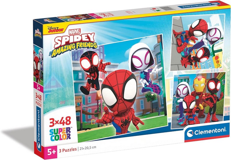 Clementoni Puzzle 3X48 db Supercolor - Spidey And His Amazing Friends