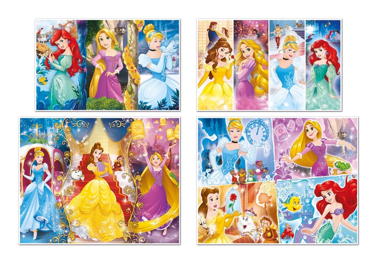 Clementoni Puzzle 4 az 1-ben 20, 60, 100, 180 db-os Disney Hercegnők
