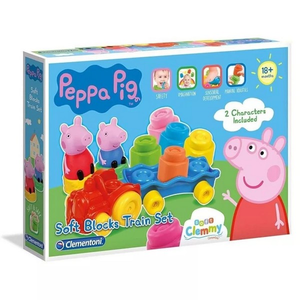 Clemmy Építőkocka Peppa Malac vonat játékszett