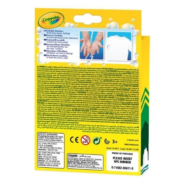 Crayola Kimosható Vékony Filctoll 12 db-os