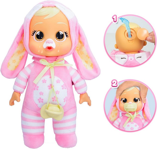 Cry Babies Tiny Cuddles Bunnies Könnyes Baba - Pink Ruhás