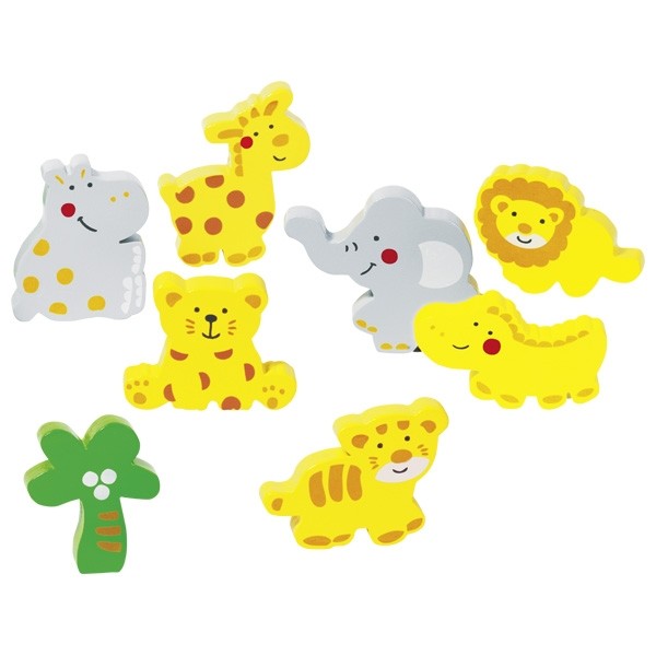 Goki Fa Könnyen Megfogható Puzzle 8 db-os - Vadállatok