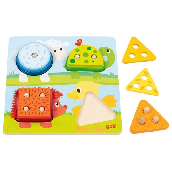 Goki Színek És Formák Fa Puzzle - Állatok