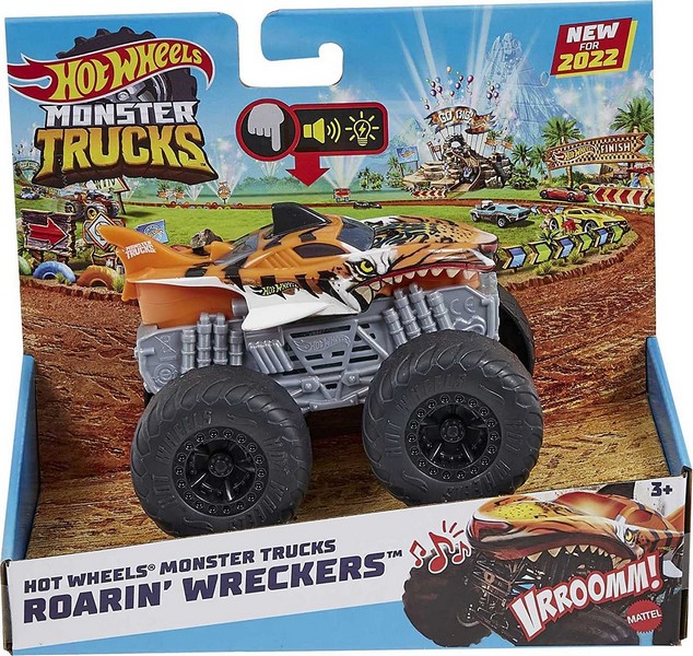 Hot Wheels Monster Trucks 1:43 Fénnyel és Hanggal Tiger Shark