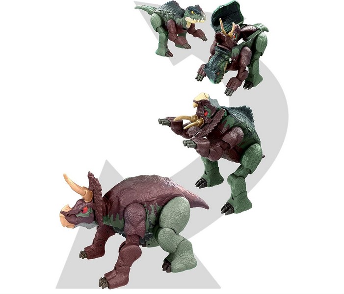 Jurassic Wolrd - Deluxe Átalakuló Dínó Giganotosaurus &amp; Nasutoceratops