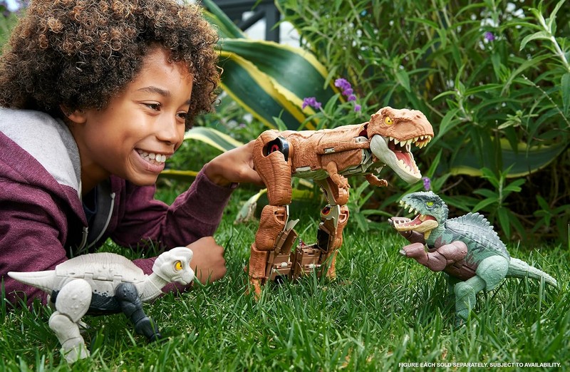 Jurassic Wolrd - Deluxe Átalakuló Dínó Giganotosaurus &amp; Nasutoceratops