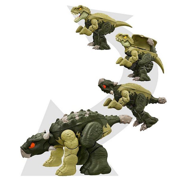 Jurassic World Átalakuló Dinó T-Rex &amp; Ankylosaurus Zöld