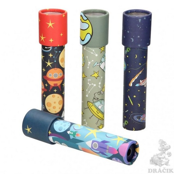 Kaleidoszkóp világűr mintával 19 cm, többféle