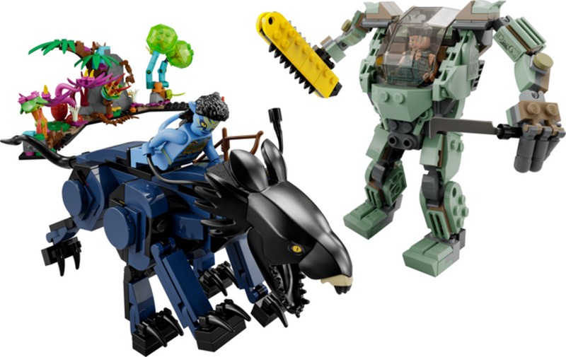 LEGO Avatar 75571 Neytiri és Thanator az  AMP Suit-os Quaritch ellen