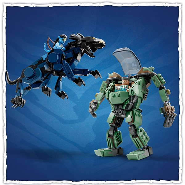 LEGO Avatar 75571 Neytiri és Thanator az  AMP Suit-os Quaritch ellen