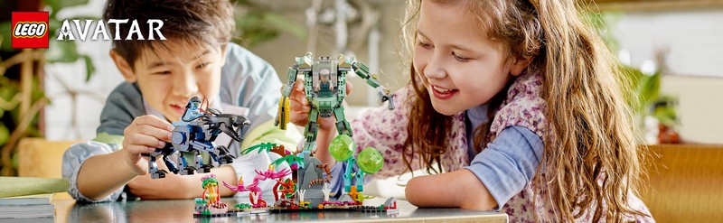 LEGO Avatar 75571 Neytiri és Thanator az  AMP Suit-os Quaritch ellen