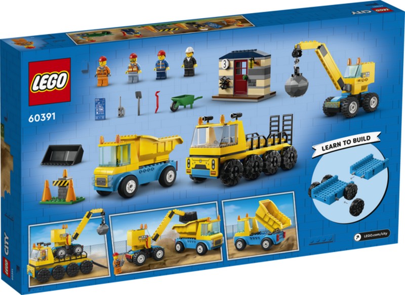 LEGO City 60391 Építőipari teherautók és bontógolyós daru