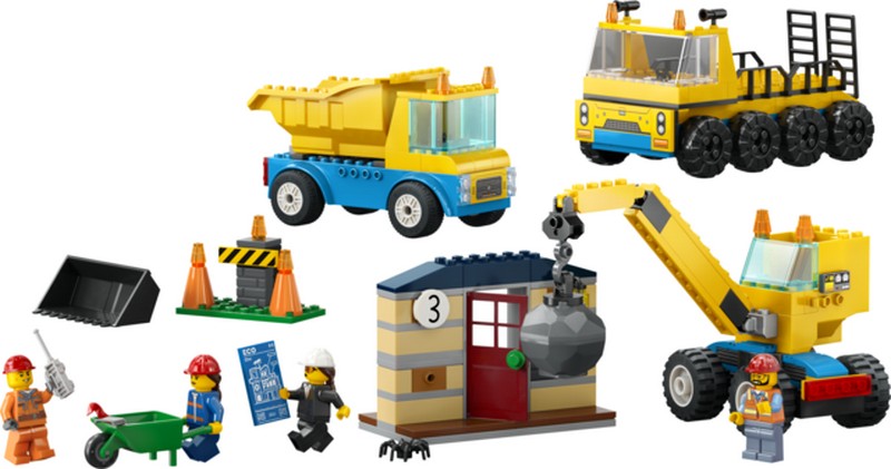 LEGO City 60391 Építőipari teherautók és bontógolyós daru