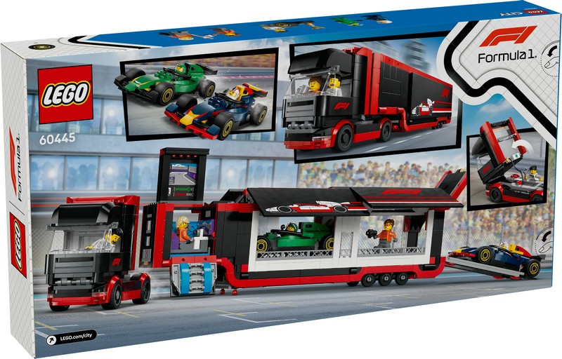 LEGO City 60445 F1-Es Kamion, RB20 És AMR24 F1-es Autókkal