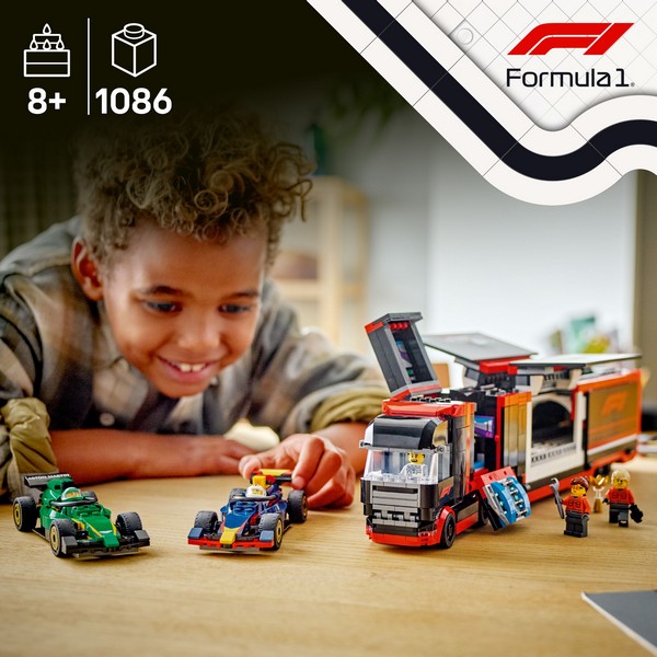LEGO City 60445 F1-Es Kamion, RB20 És AMR24 F1-es Autókkal