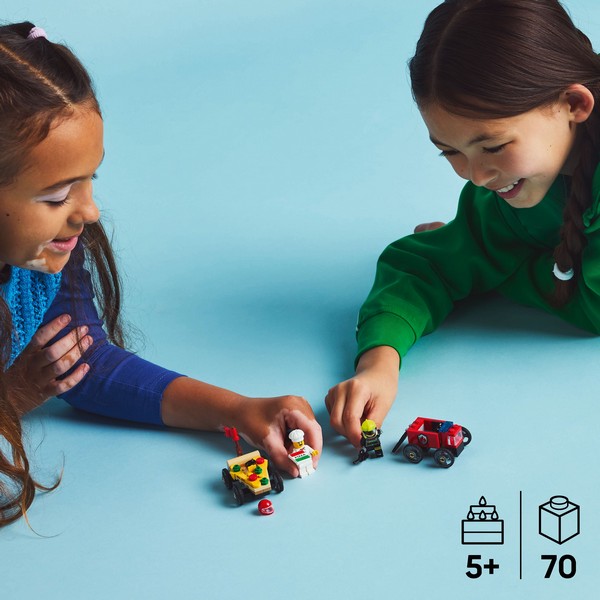 LEGO City 60458 Pizzásautó vs. tűzoltóautó, versenyautós csomag