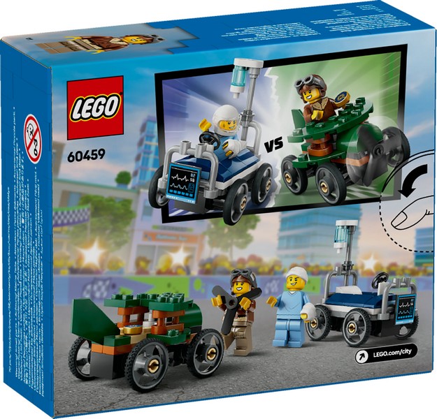 LEGO City 60459 Repülő vs. kórházi ágy, versenyautós csomag