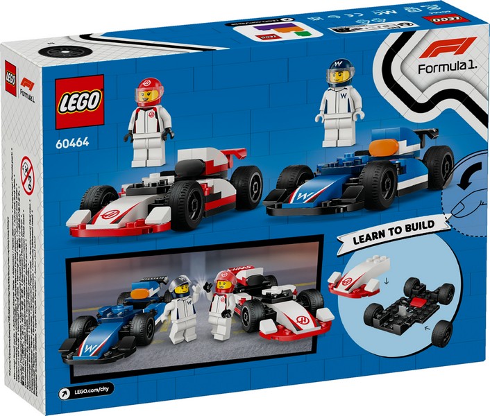 LEGO City 60464 F1®-es Williams Racing és Haas F1® versenyautó