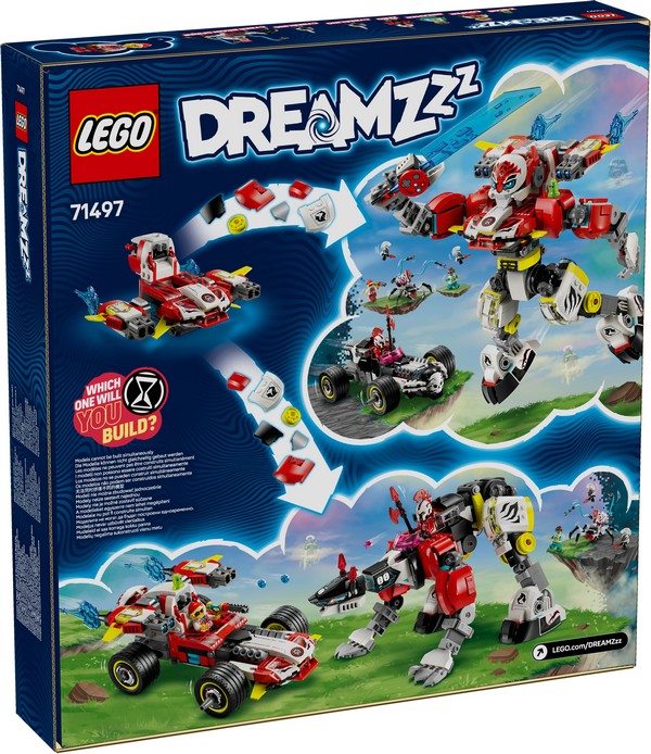 LEGO DREAMZzz 71497 Cooper Tigrisrobotja És Zero Hot Rod Autója