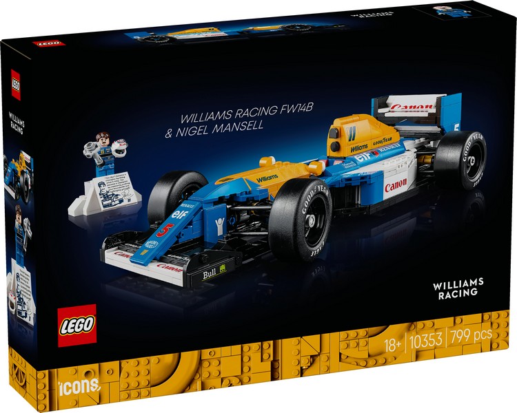 LEGO Icons 10353 Williams Racing Fw14B és Nigel Mansell