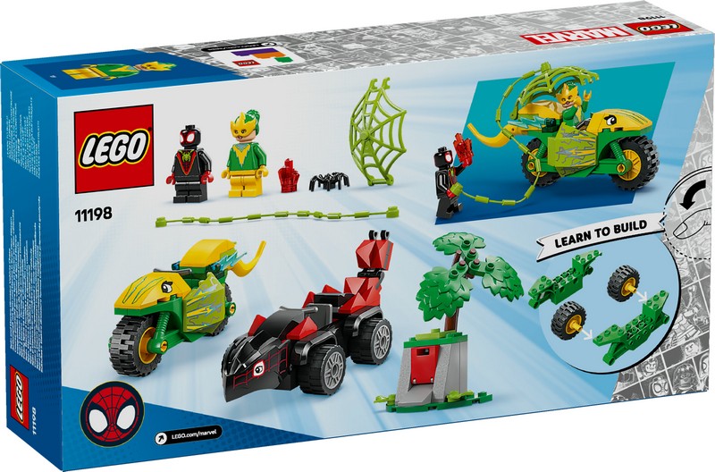 LEGO Spidey 11198 Spin és Electro: Üldözés a dinójárművel